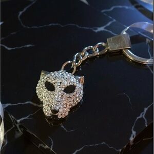 Silver Effy Crystal Panther Head Keychain
